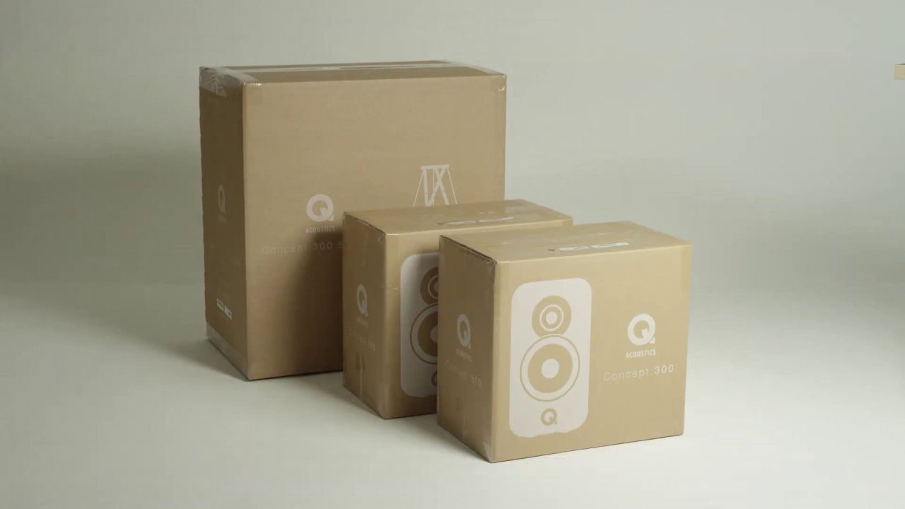 Q Acoustics Unboxing Video - High End Concept 300 Bookshelf Speakers with Stands
