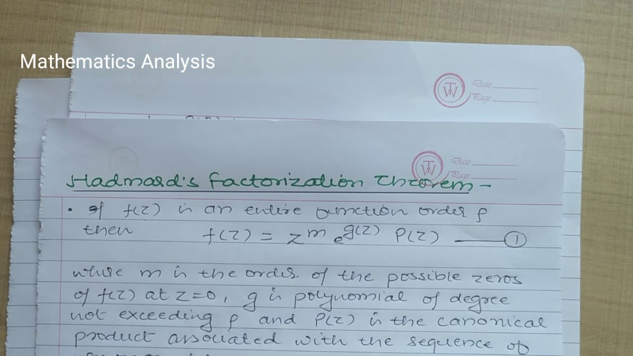 Hadmard Factorization Theorem proof || Complex Analysis