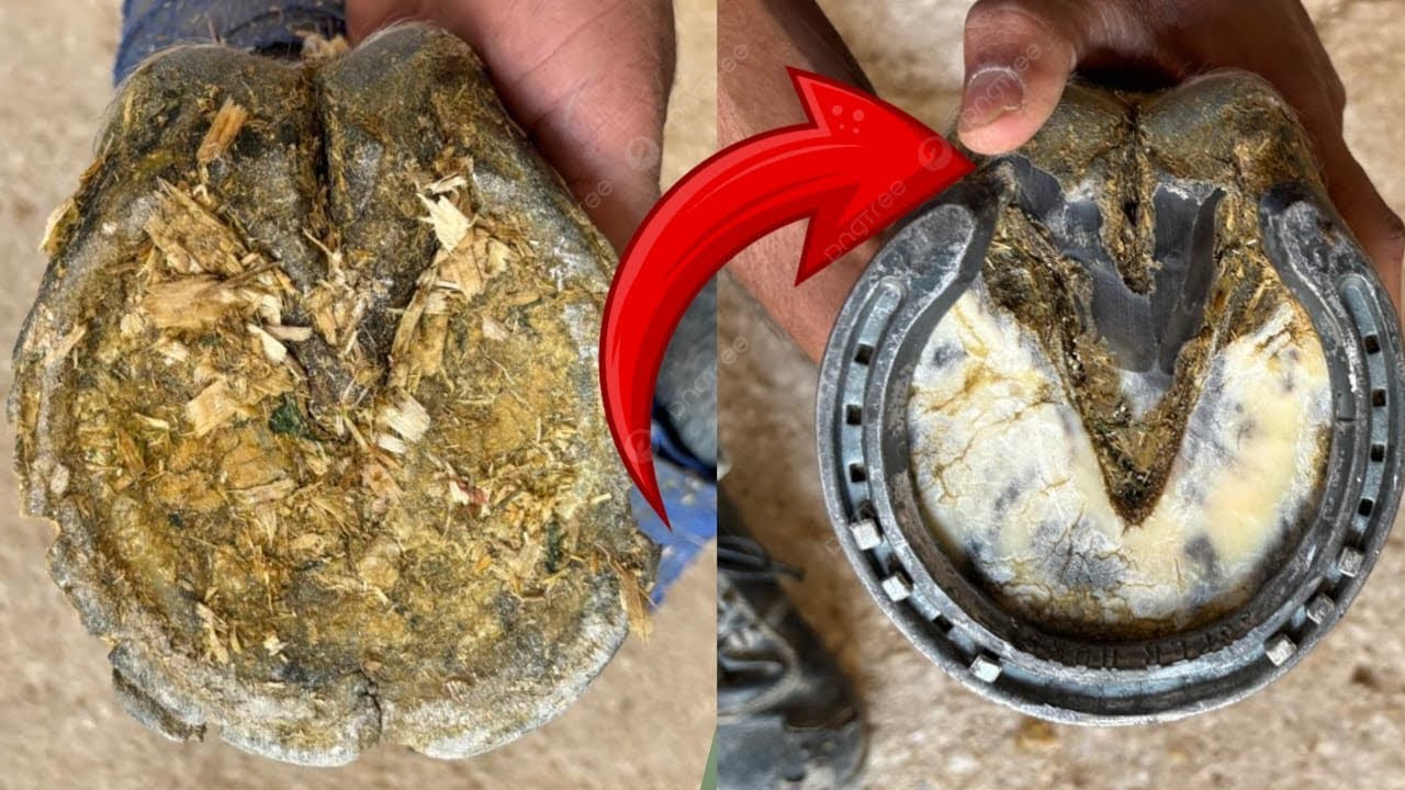 Satisfying and Restoration Horse nail cleaning and cutting ASMR