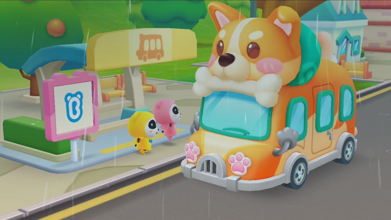 Baby Bus GOES Shopping In The Rain 🌧
