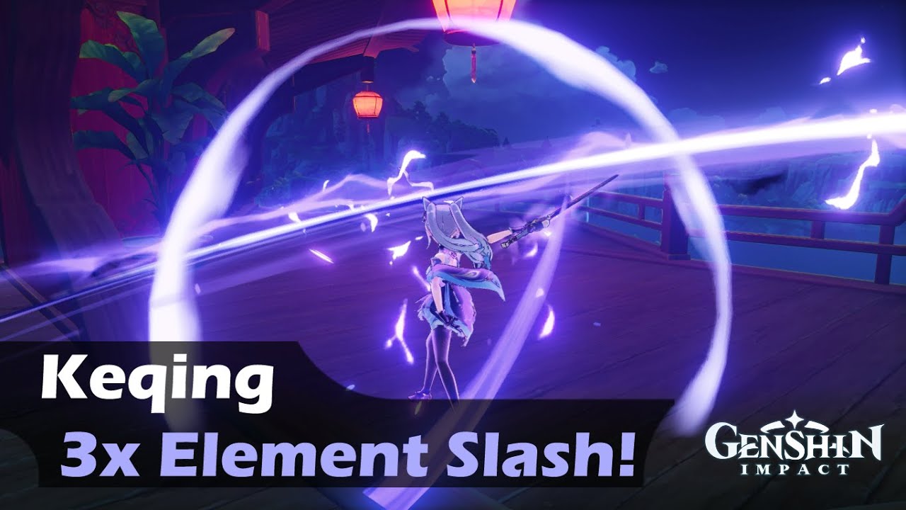 [Not Working Anymore] Keqing 3x Element Slash Possible! - Genshin Impact Keqing Trick