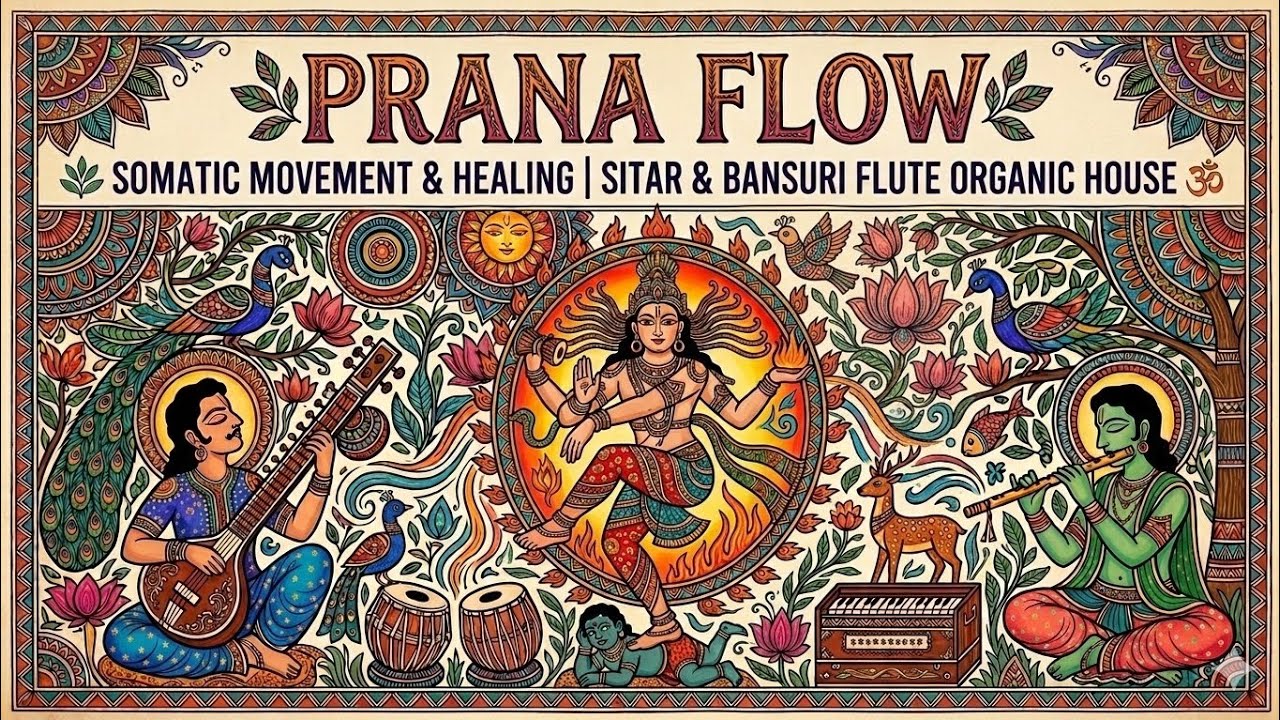 PRANA FLOW 🌿 Somatic Movement & Healing | Sitar & Bansuri Flute Organic House ॐ
