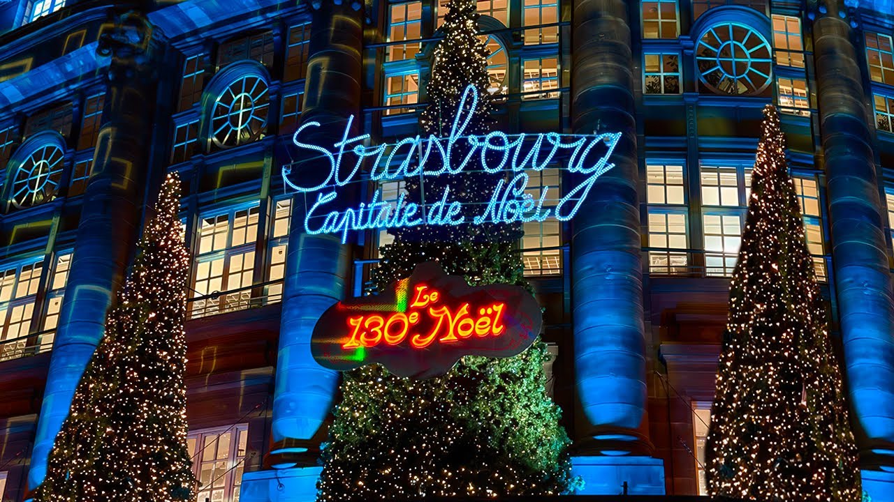 CHRISTMAS CAPITAL OF THE WORLD-Strasbourg, France🇫🇷Evening Tour of the Christmas Markets, VIDEO 4К