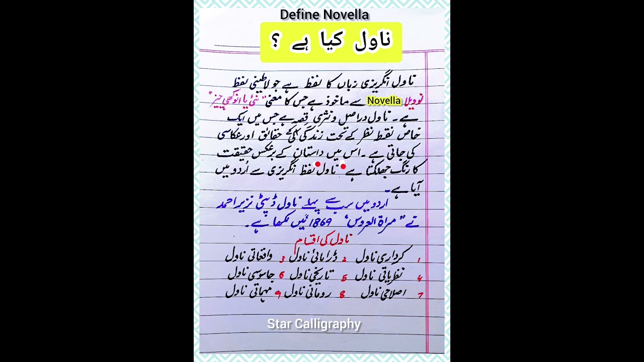 Definition of Novel -1 | How to define Novel in Urdu| Navel ki Tareef |Educational Viral Shorts