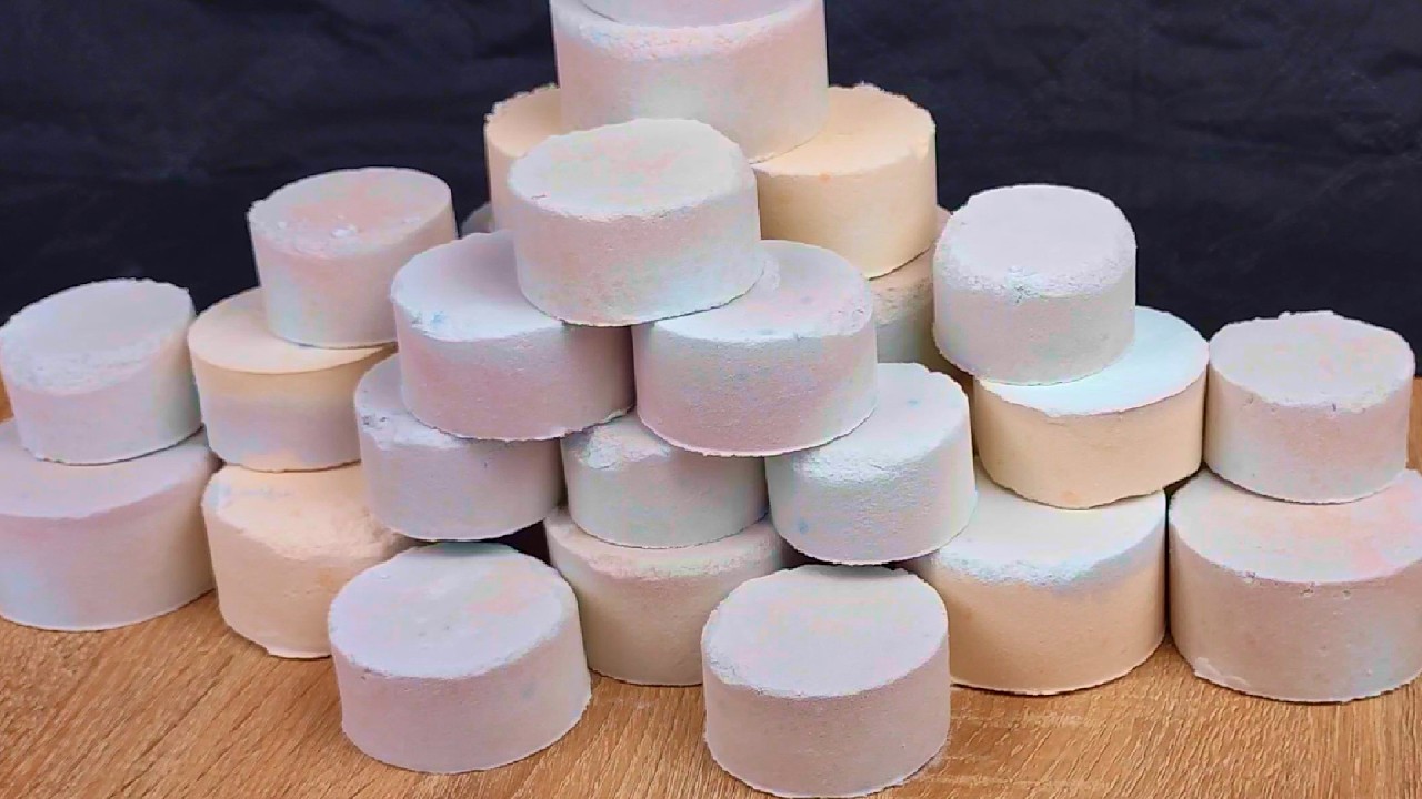 ASMR Crushing Massive Baking Soda Pucks