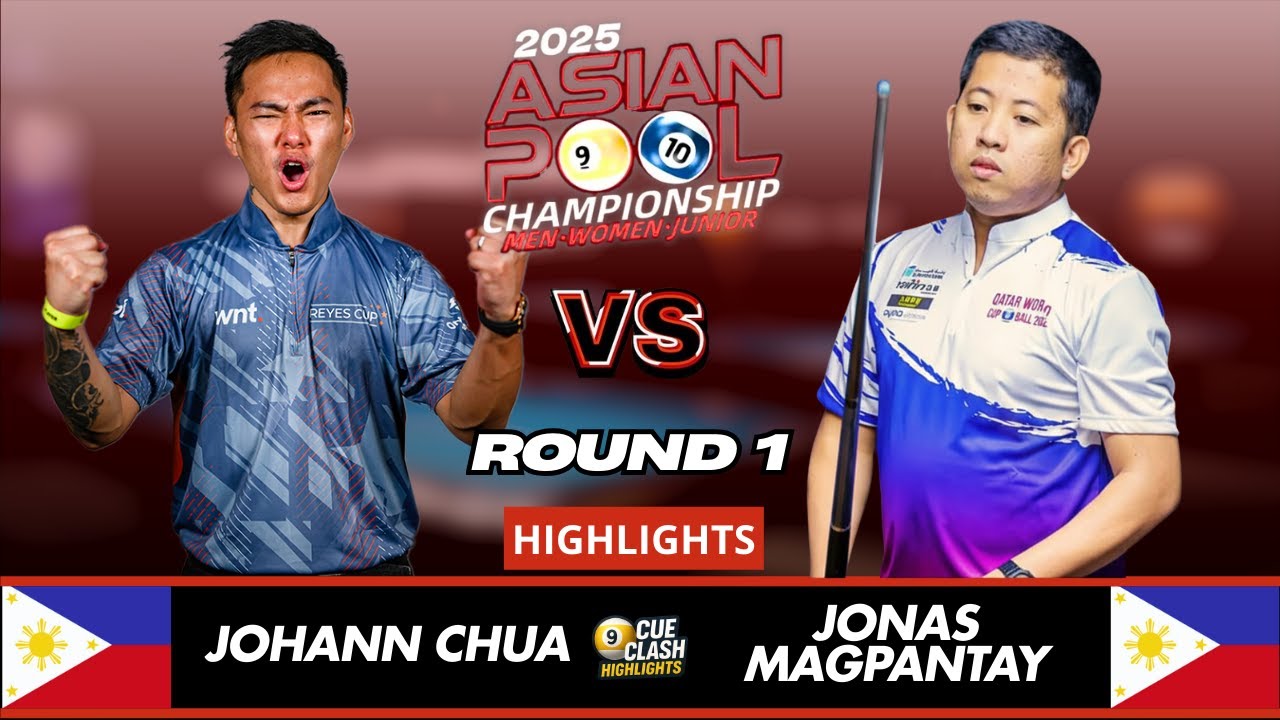 Jonas Magpantay vs Johann Chua | Round 1 | 2025 Asian Pool Championship Highlights #10ball