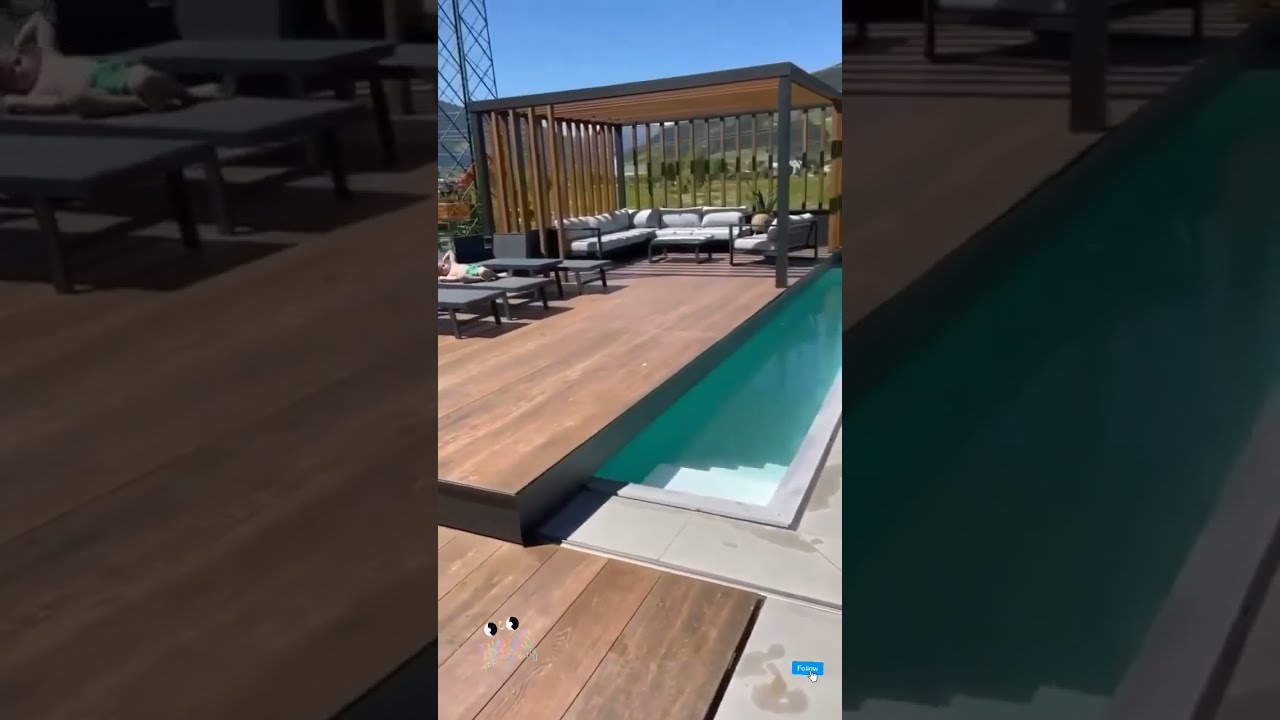 Moving Deck with hidden swimming pool #shorts