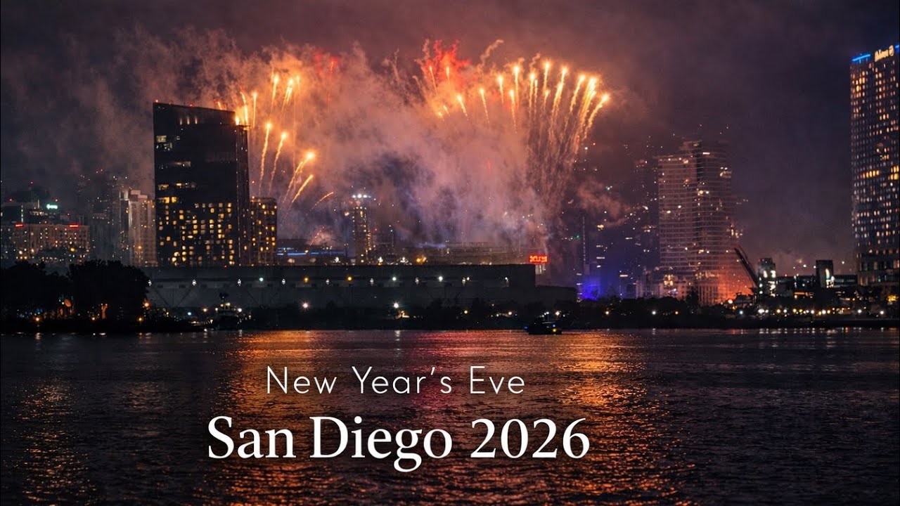 Downtown San Diego NYE Fireworks 2026 🎆 (View From Coronado Island)
