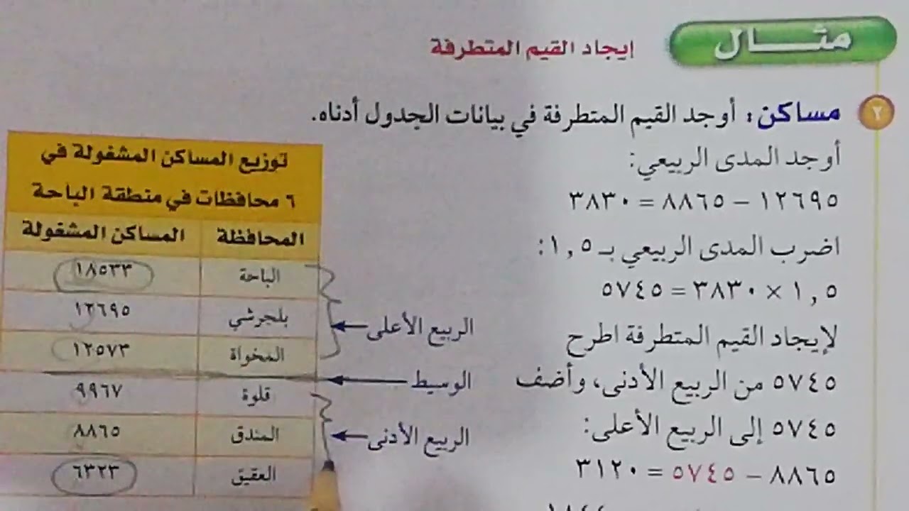مقاييس التشتت(ثاني متوسط ف٢)