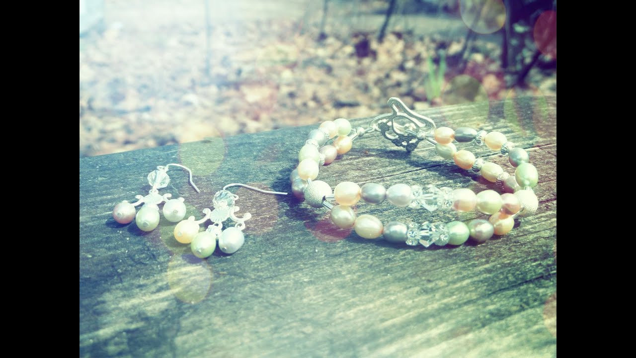 DIY Pretty in Pastel Pearl Bracelet and Earrings Set | Cat Fox Designs