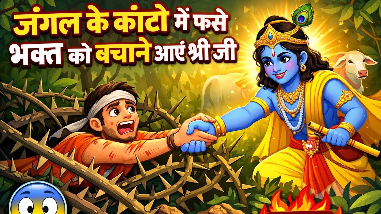 जंगल के कांटो में फसे भक्त को,,😭😭 बचाने आएं श्री जी