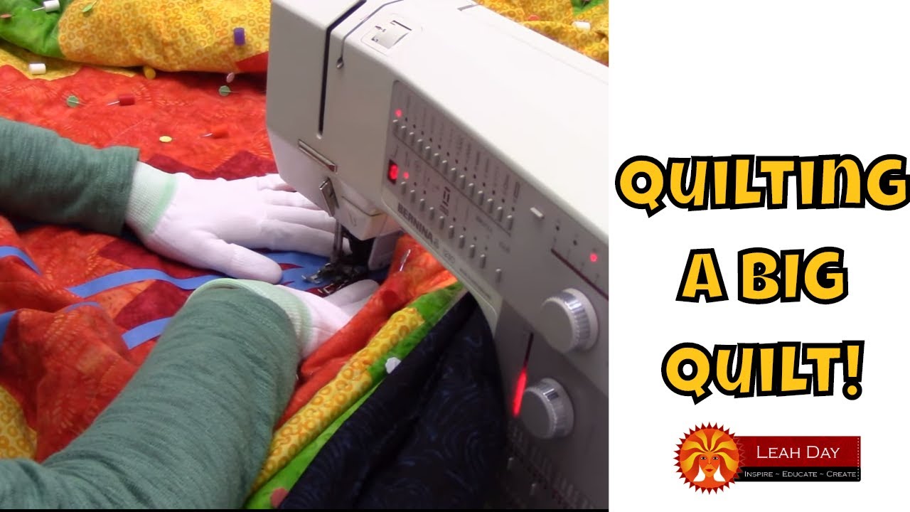 How to Quilt a BIG Log Cabin Quilt with Walking Foot Quilting