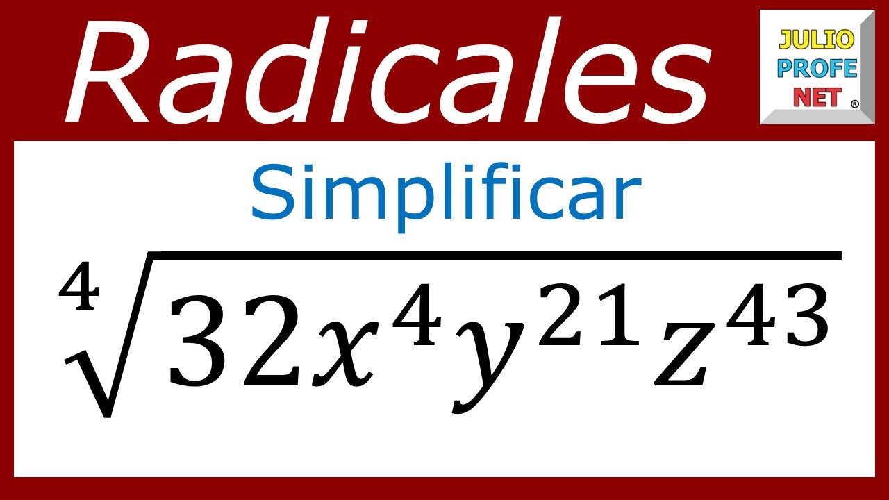 Simplificar expresiones con radicales | Ej. 4 #julioprofe