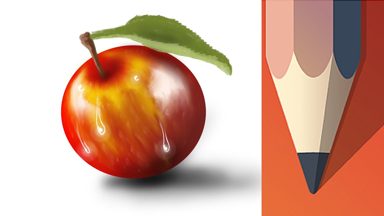 How to paint a simple apple with Autodesk Sketchbook Mobile