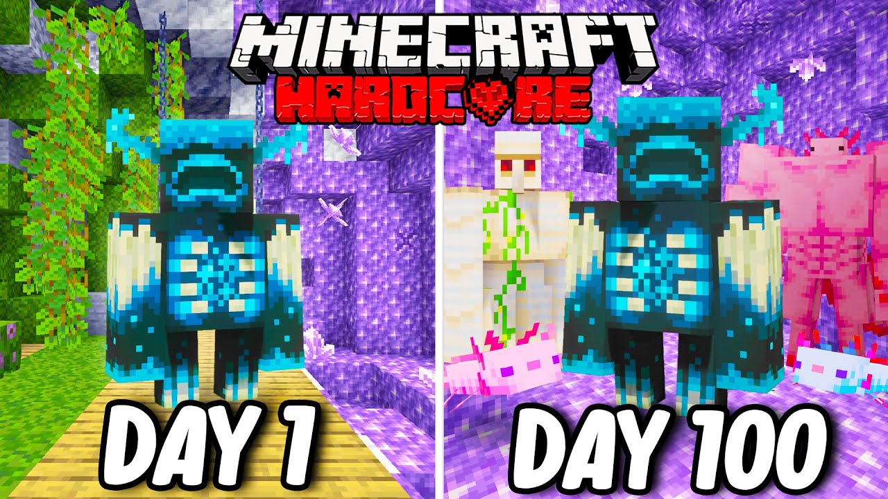 Я выжил 100 дней в качестве НАДЗОРЯ в хардкорном Minecraft... Minecraft Hardcore 100 дней