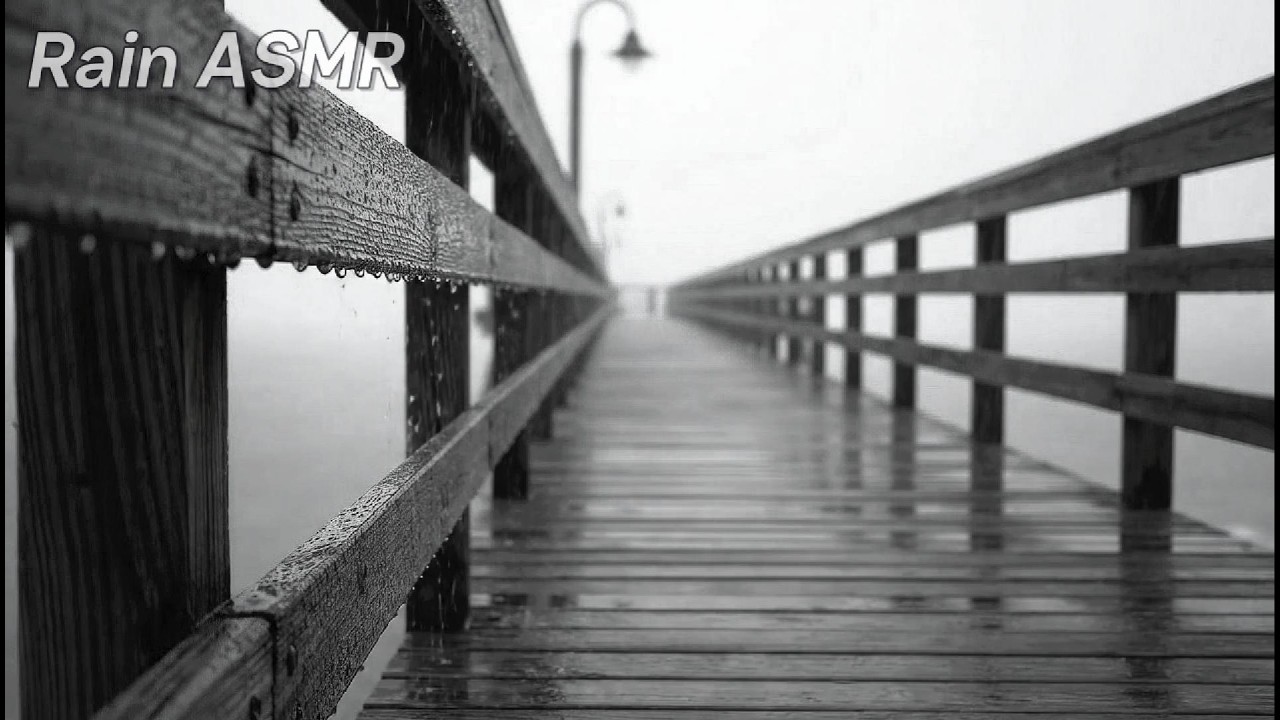 Relaxing Rain on Wooden Pier: Ambient Sounds for Rest (8 Hours)