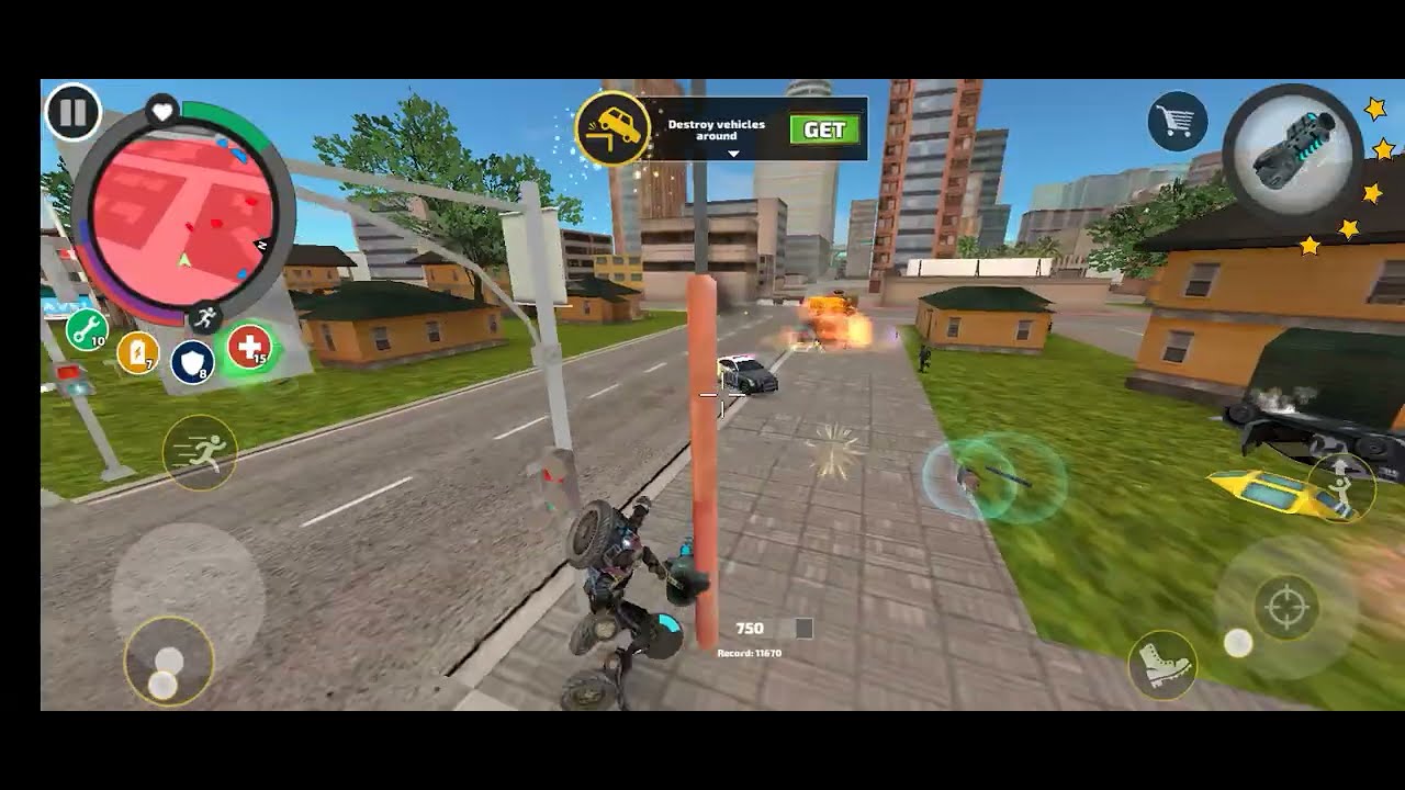 rope hero vice town game  (Rope Hero Game | Bike Robot Vs Police & Army Fighting) #ropehero 