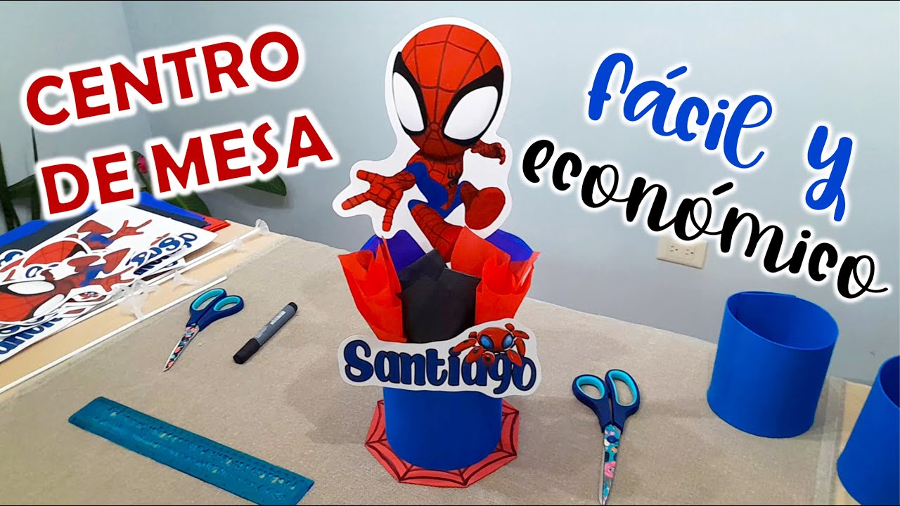 Cómo hacer un centro de mesa de Spidey ( Spiderman/Hombre araña) fácil y económico