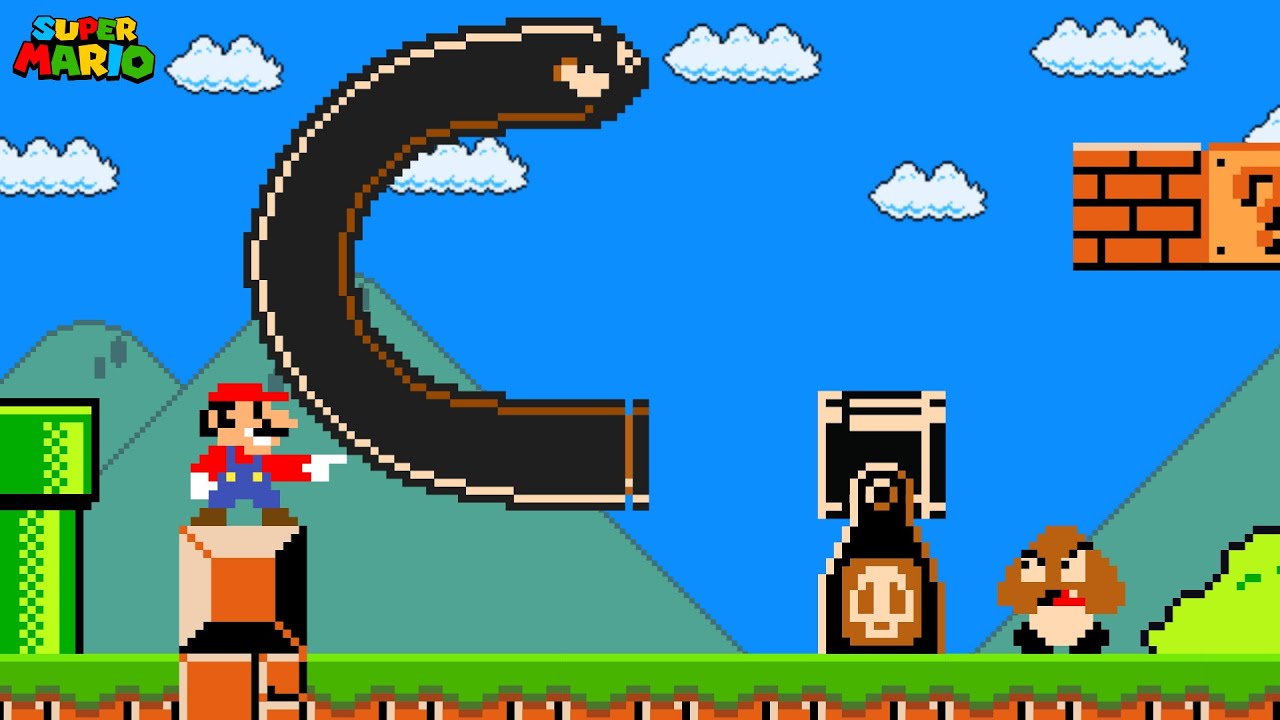 Super Mario Bros. but Everything Mario Touches Bends