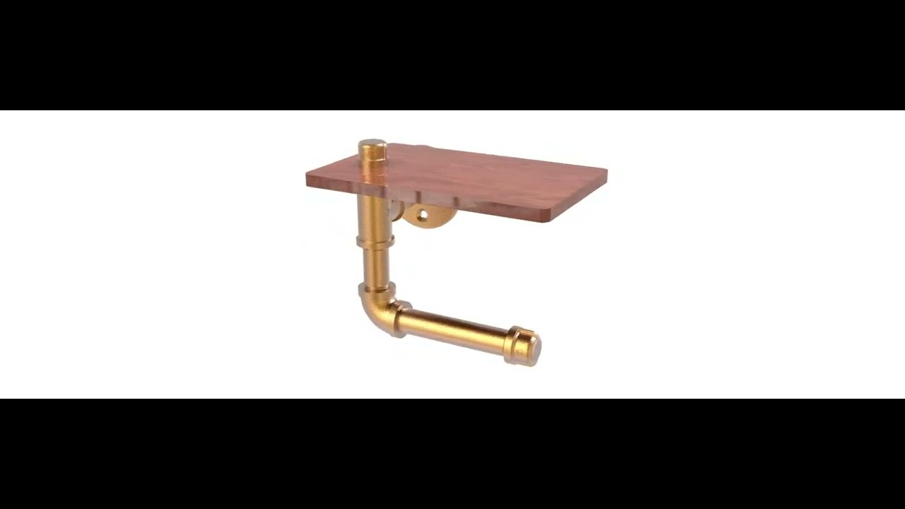 Allied Brass - Pipeline Collection Toilet Paper Holder with Wood Shelf P-140-ETPWS-BBR
