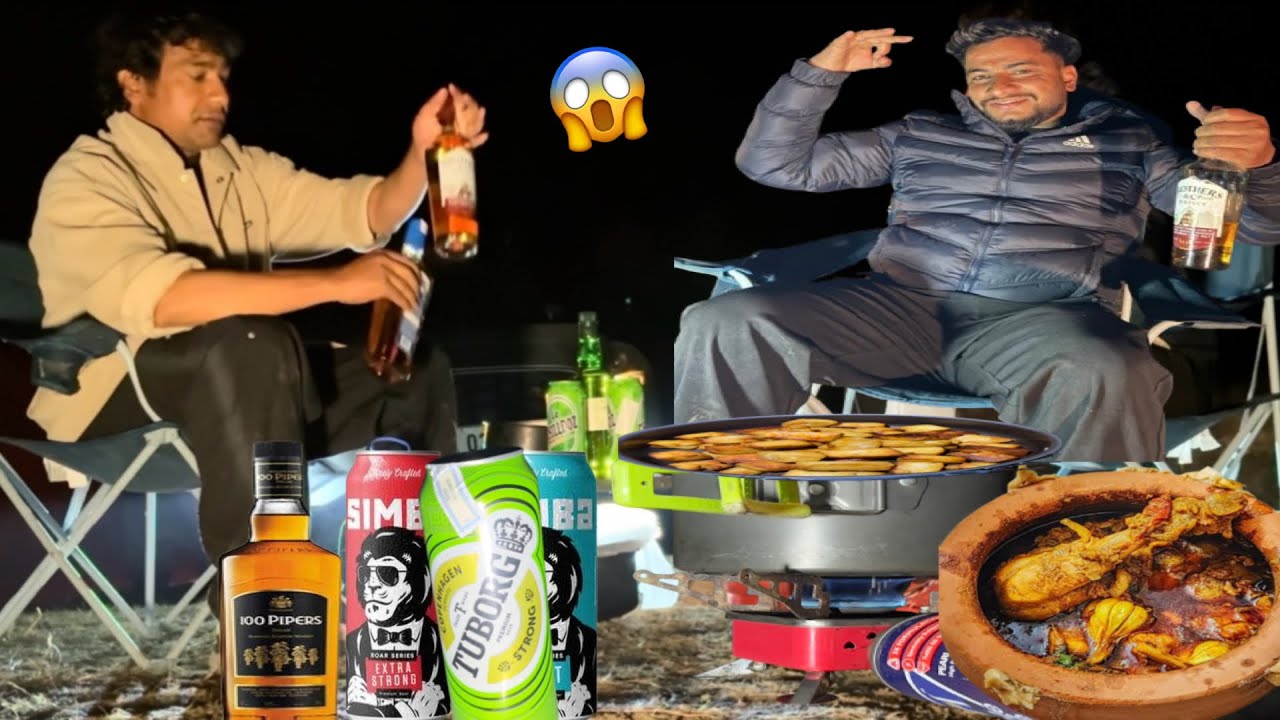 [ OVERNIGHT CAMPING ⛺️] ENJOY 😉 COOKING WITH DRINKS 🍷| CAMPER LIFE 