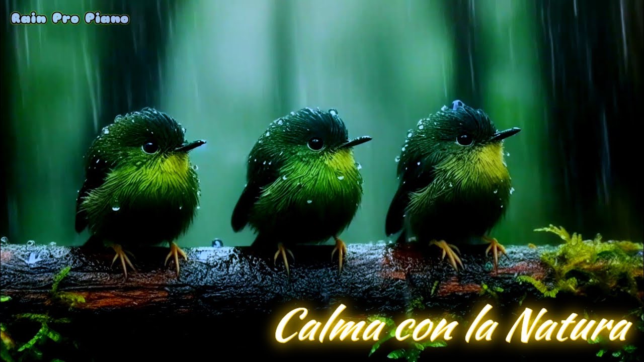 🕊️ Cinguettii di uccelli e note dolci di pianoforte sotto la pioggia per armonia e pace interiore 🎶