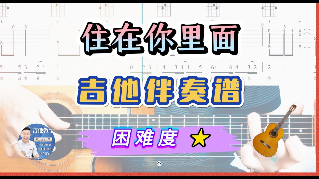 住在祢裡面 Abiding In You 吉他伴奏完整版 / 駿夢吉他編曲 /吉他譜 / Tab / 歌詞 / Cover / 吉他网课 / 詩歌