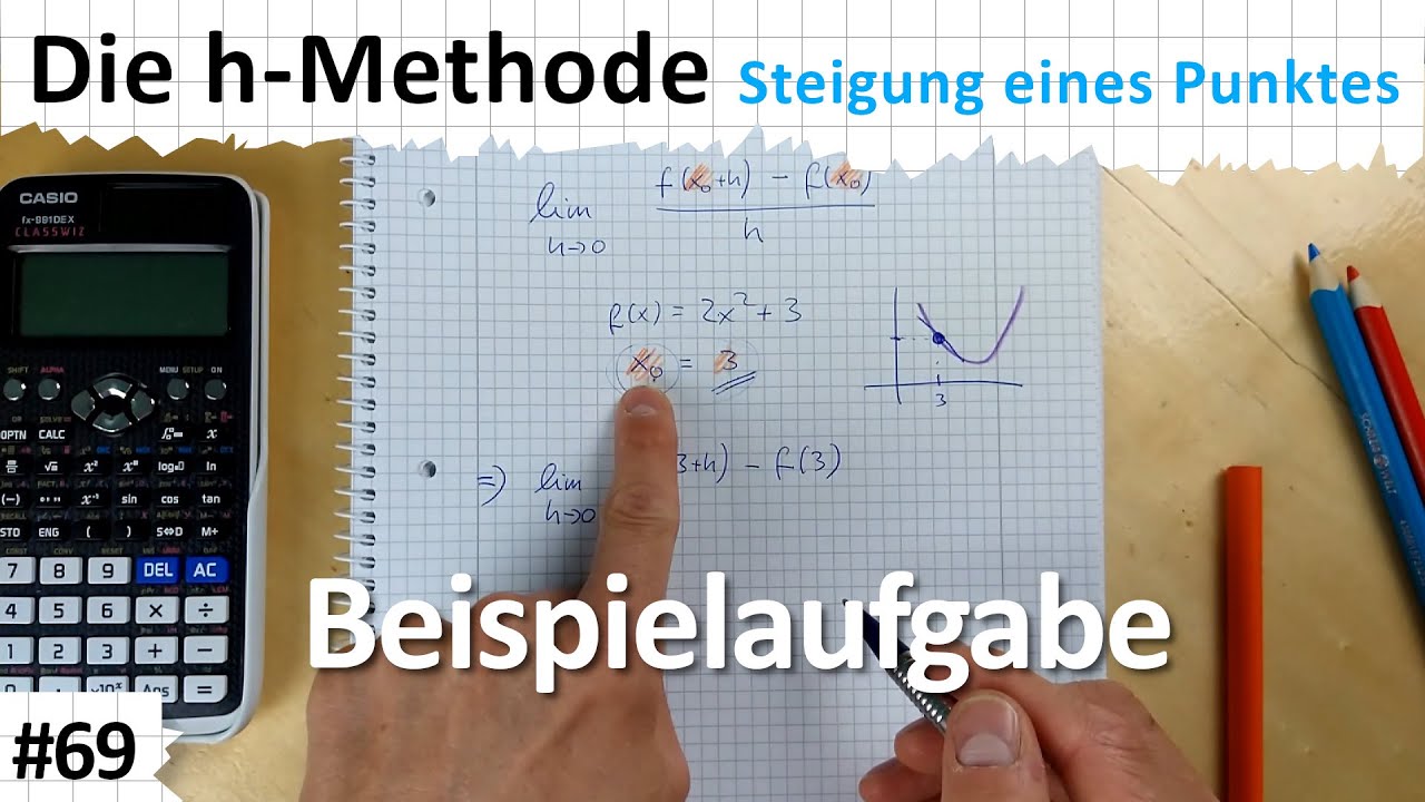 Die h-Methode| Beispielaufgabe | Steigung einer Funktion an einer bestimmten Stelle | ANALYSIS  #69