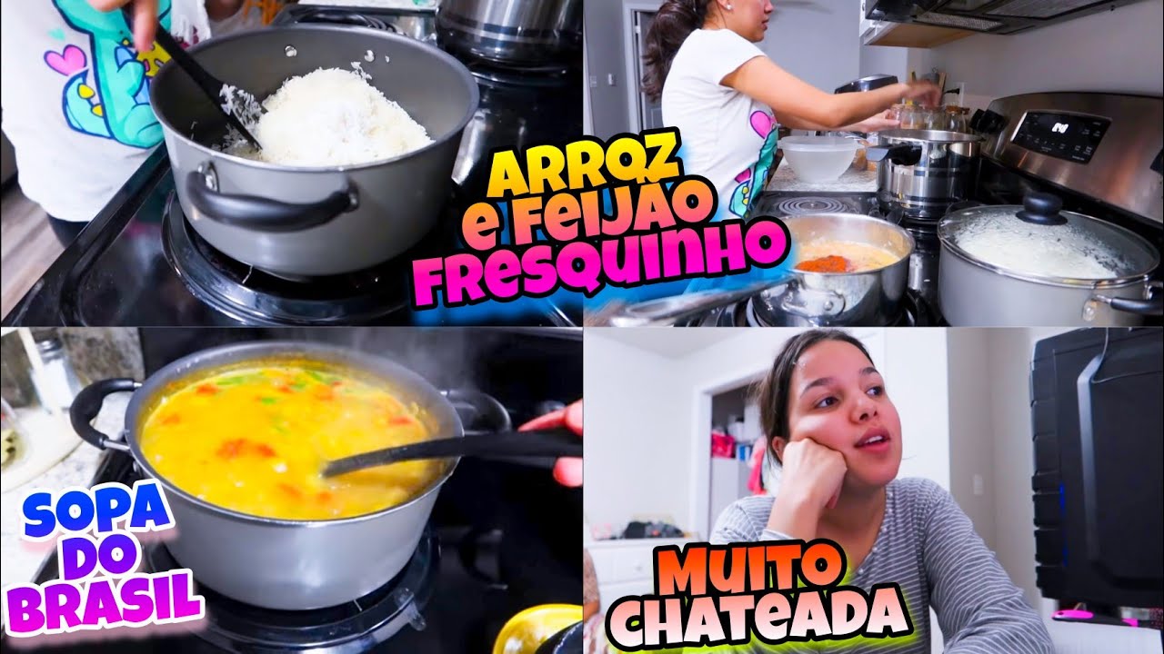FIQUEI O DIA TODO PÉSSIMA - FAZENDO ARROZ E FEIJÃO- DIA ESTRESSANTE- SOPA PRÁTICA - O CÉU TÁ ROSA