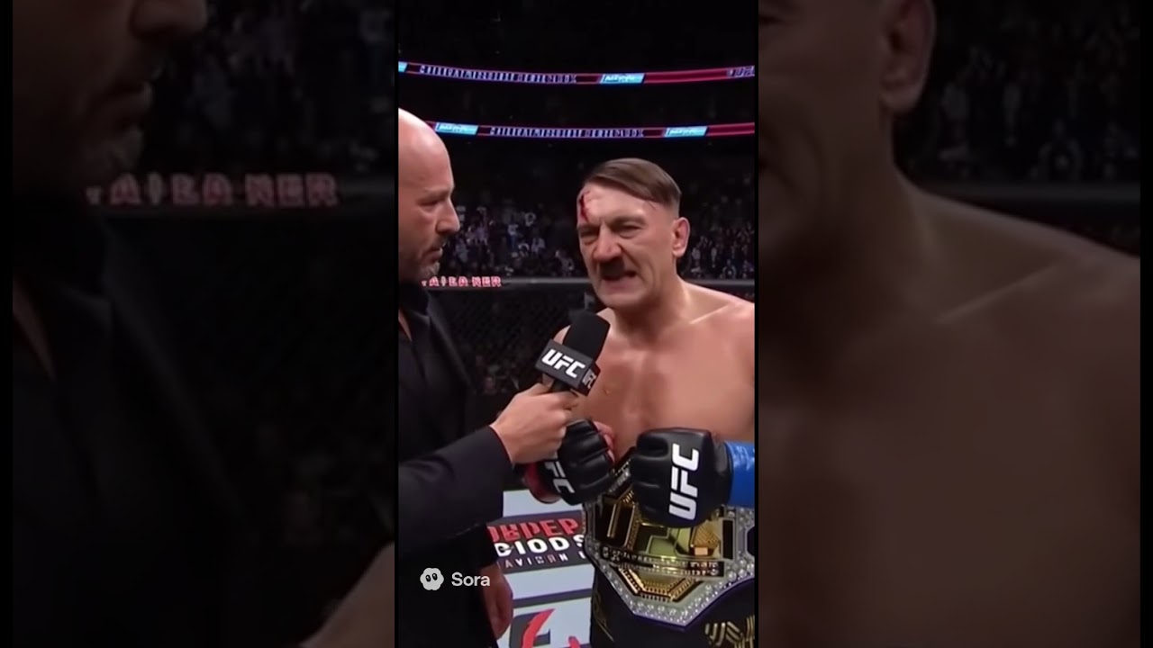 Hitler post fight interview! #ai #hitler #funny #fight #sora #sora2 #champion #champ #fight #ufc
