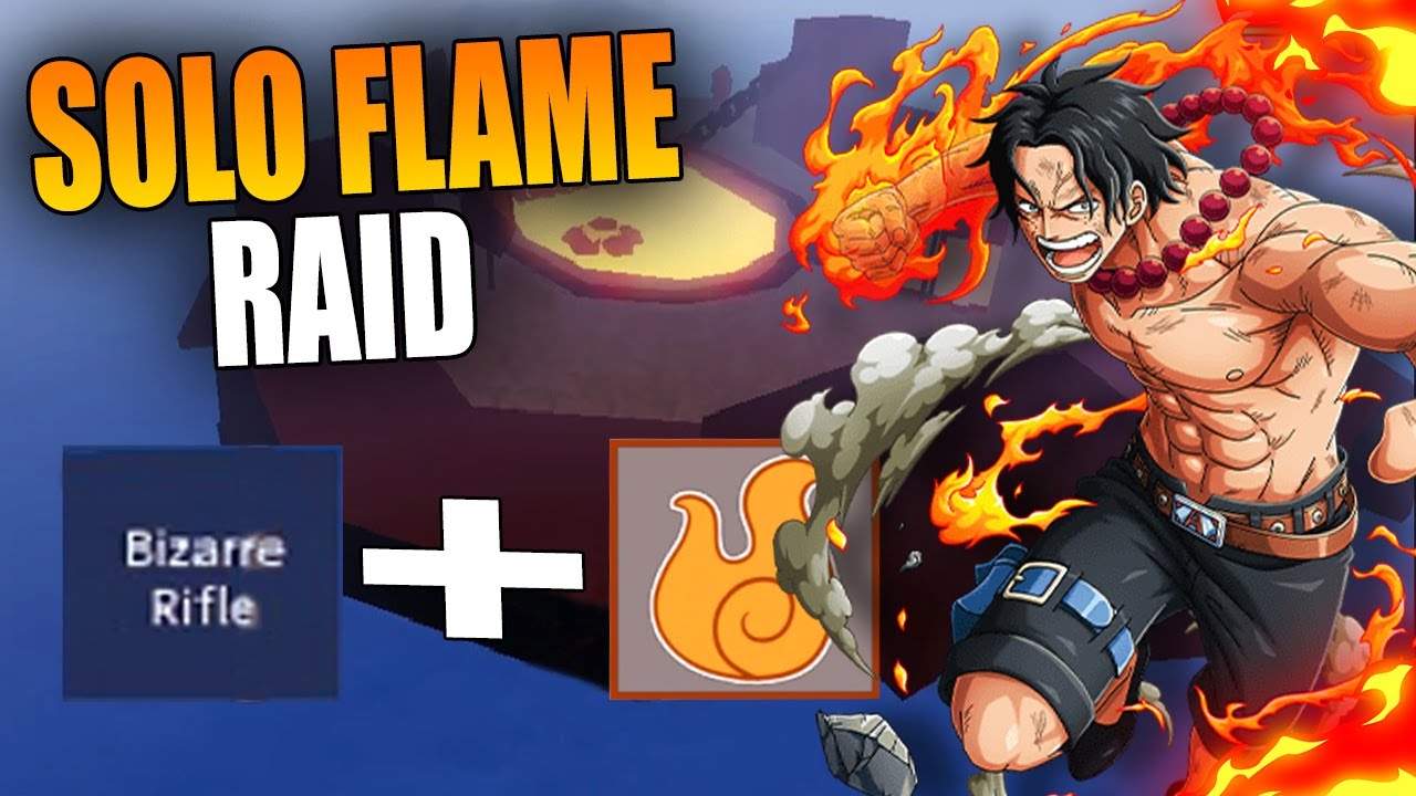 SOLO FLAME RAID WITH BIZZARE RIFLE + FLAME!! | Blox Fruits