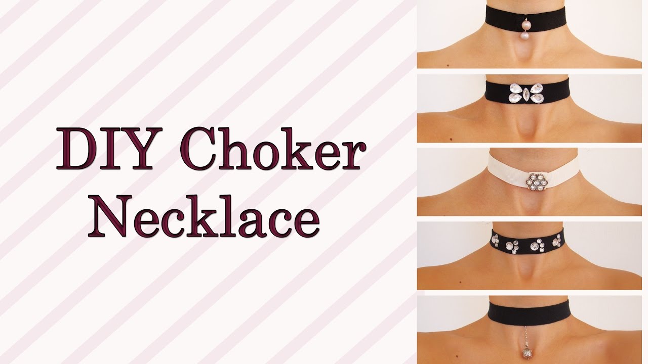 DIY | Choker Necklace ♡ طريقة صنع طوق للرقبة | myriam