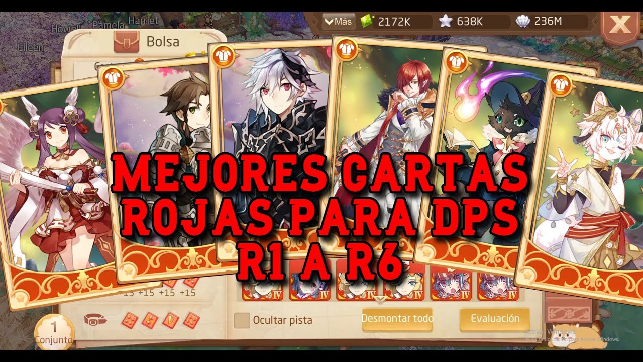 🔴 Las MEJORES Cartas ROJAS por RANGO 🔴 R1 a R6 - DPS - PVE | Tales Of Wind