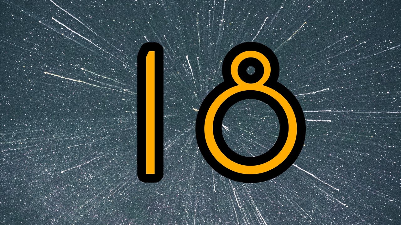 18 Second Timer ⏰ | Bright big yellow numbers and relaxing background music