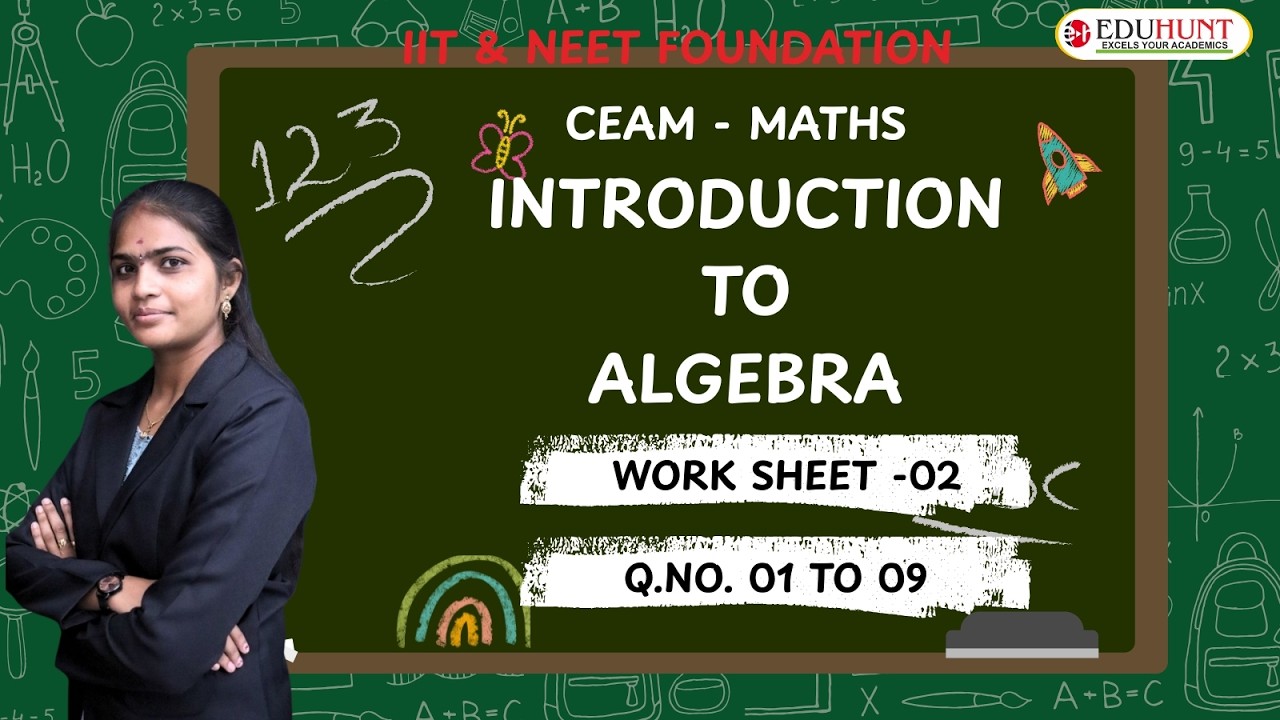 6 .INTRODUTION TO ALGEBRA | TEST YOURSELF  WORK SHEET 02 | QS.NO -01-09 | MATHS| 6TH CLASS| #eduhunt