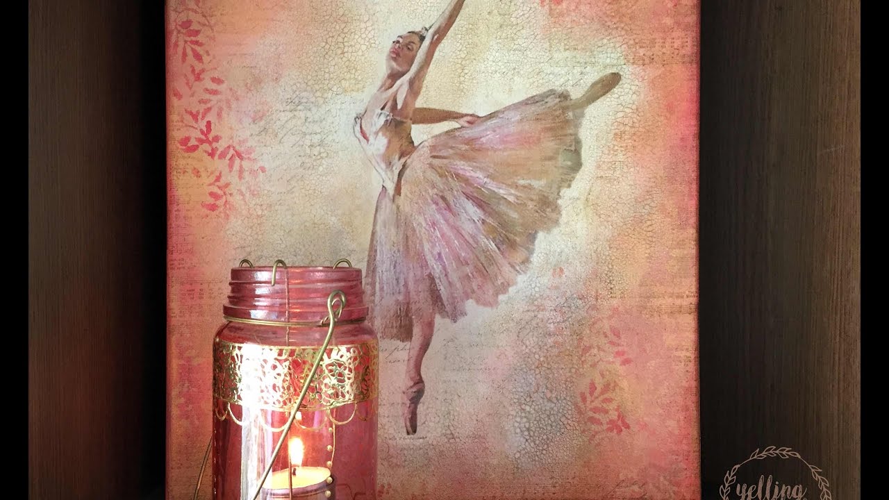 Decoupage with Rice paper and Crackle medium