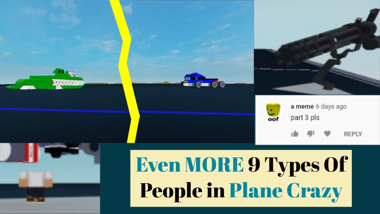 Even MORE 9 Types Of People In Plane Crazy (Roblox)