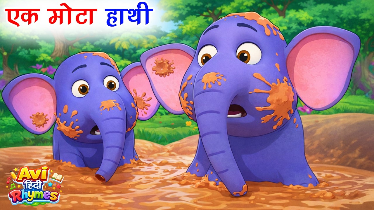 🐘 Ek Mota Hathi | एक मोटा हाथी + Many More Popular Rhymes For Kids | Hindi Rhymes