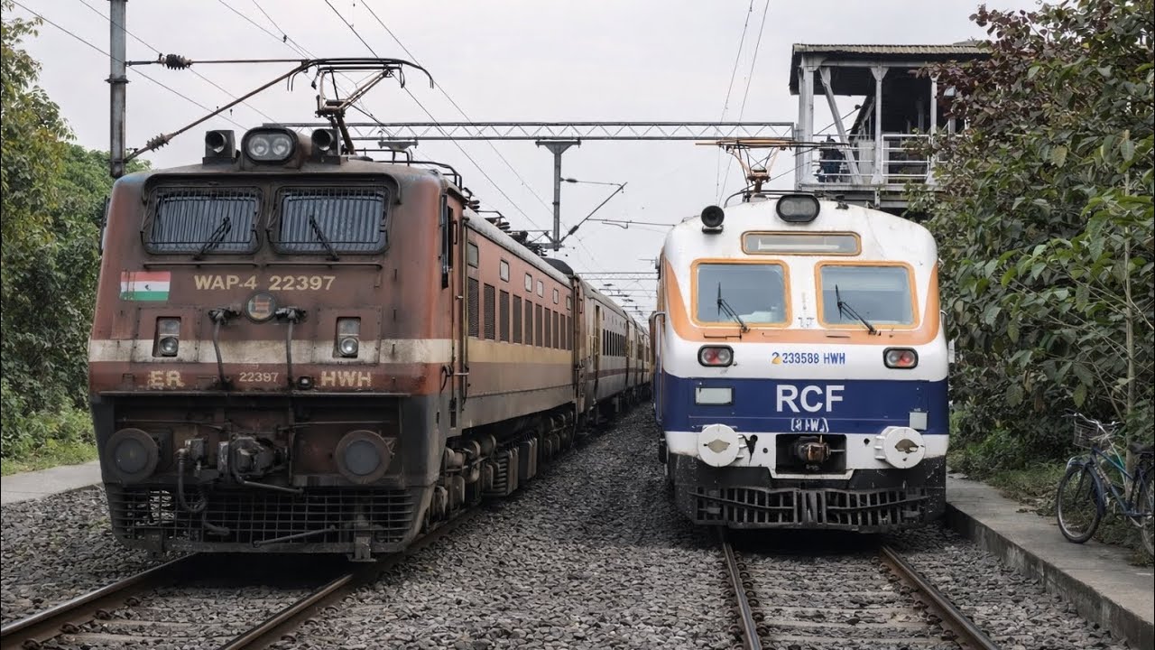 Old Legend WAP- 4 vs Brand New RCF Coach 😍 Indian Railways Action 