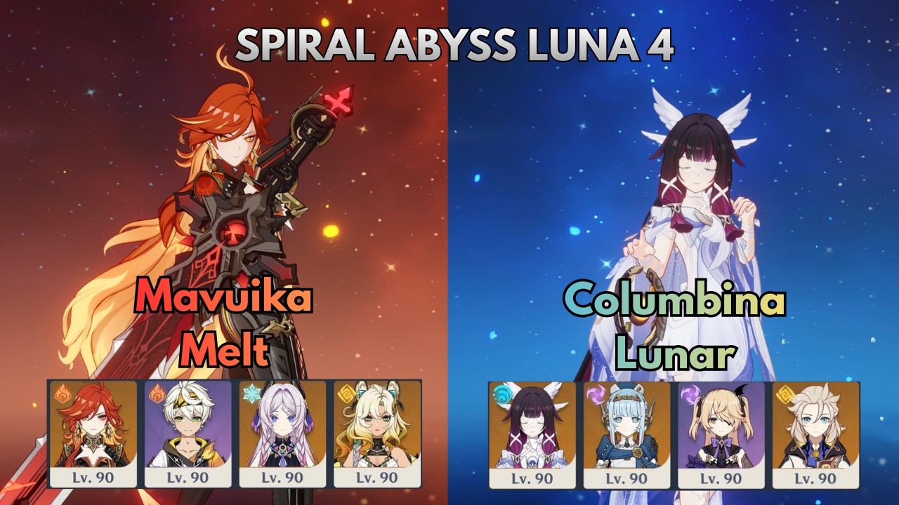 C0 Mavuika Melt & C0 Columbina Lunar-Charged/Crystallize | Luna 4 | Genshin Impact | Mobile Gameplay