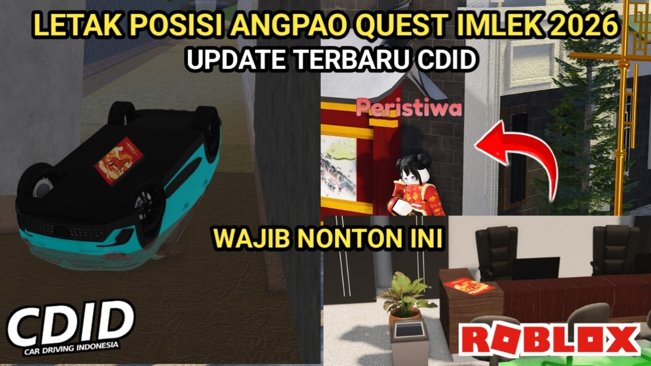 Location of Angpau Quest Event Chinese New Year Update CDID | Roblox Car Driving Indonesia