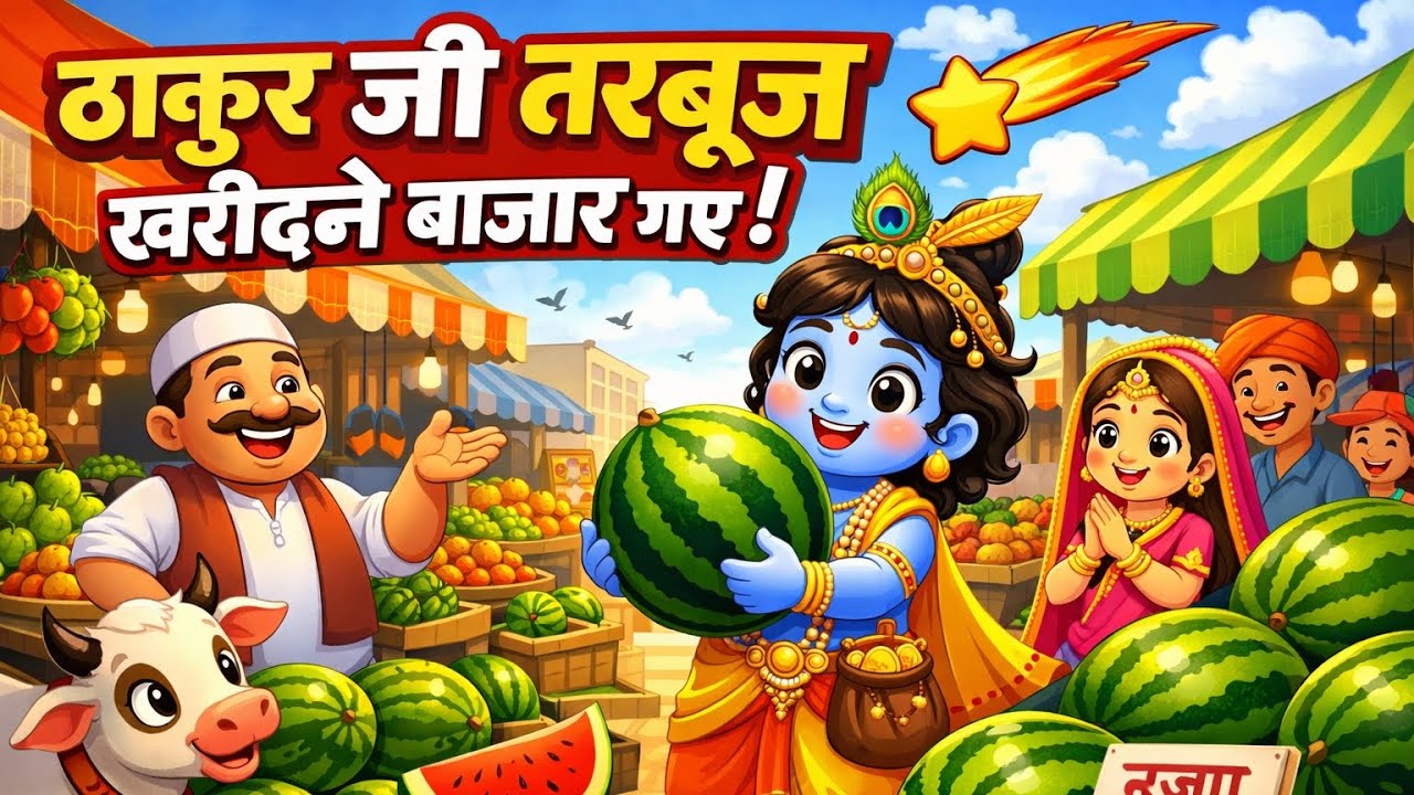 ठाकुर जी तरबूज 👍🏻👍🏻❤️❤️💯🙏🏻खरीदने बाजार गए |