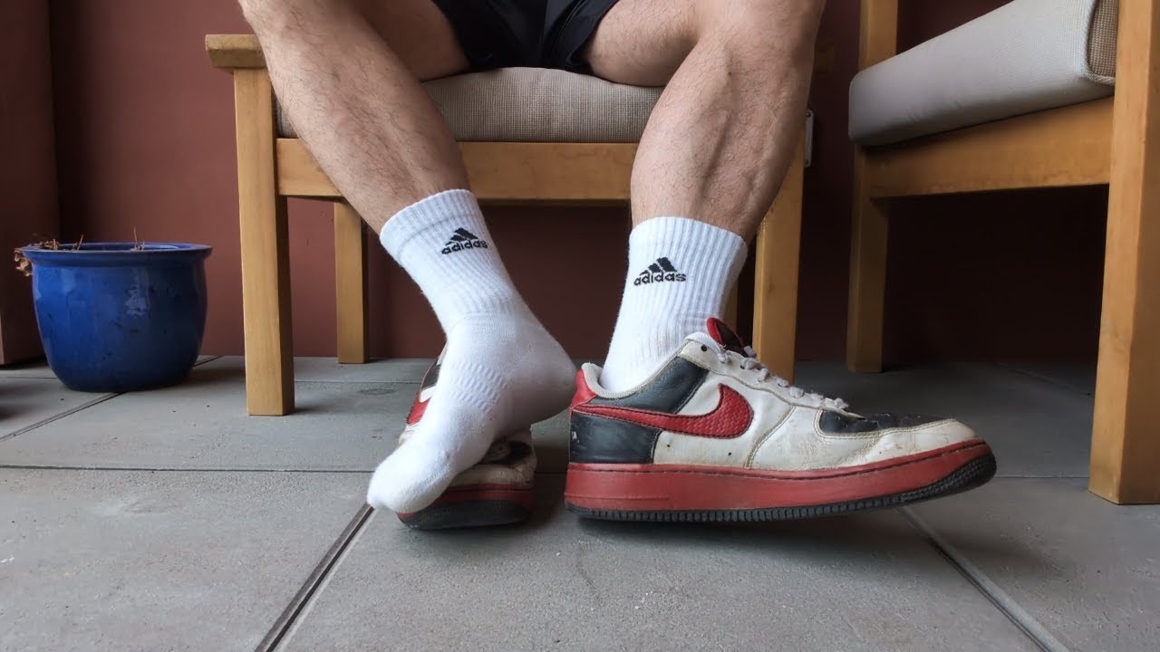 TRASHED AF1 low with ADIDAS-Socks 😏