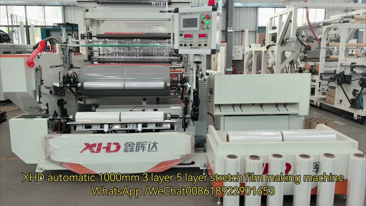 xhd stretch wrap film making machine 1000mm 3 layer 5 layer automatic stretch cling film machine