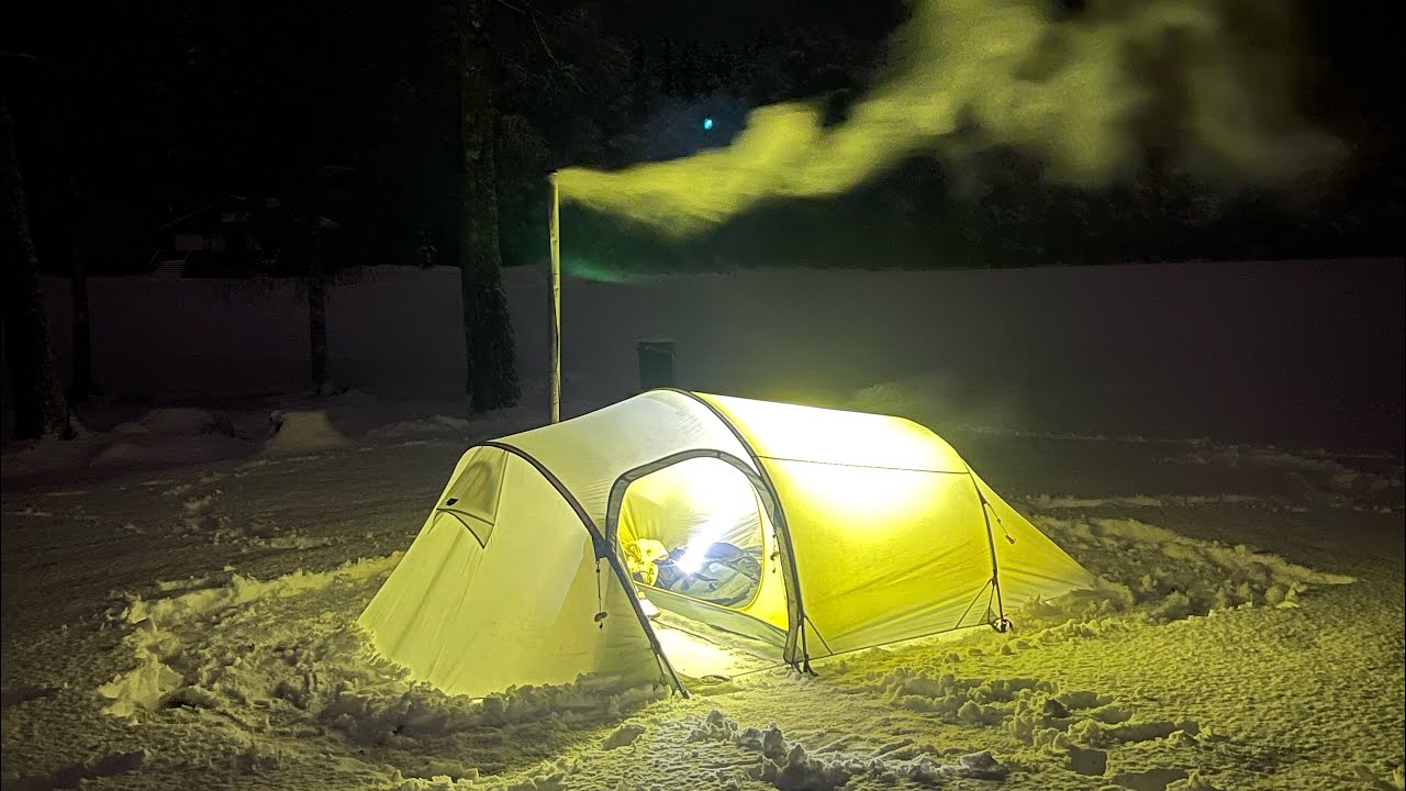 Solo hot Tent Camping-Winter Camping In Deep Snow
