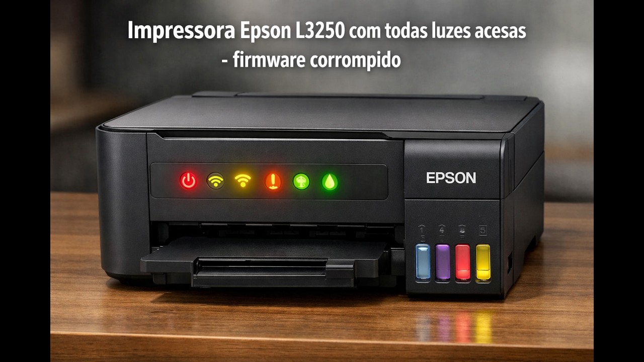 Impressora epson L3250 com todas luzes acesas   firmware corrompido