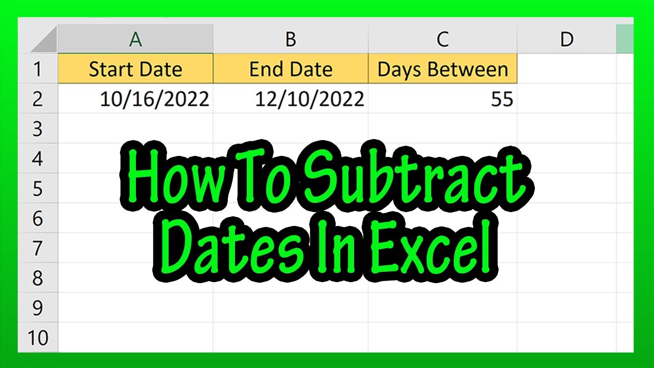 How To Find Number Of Days Between 2 Dates In Excel Explained - How To Subtract Dates In Excel