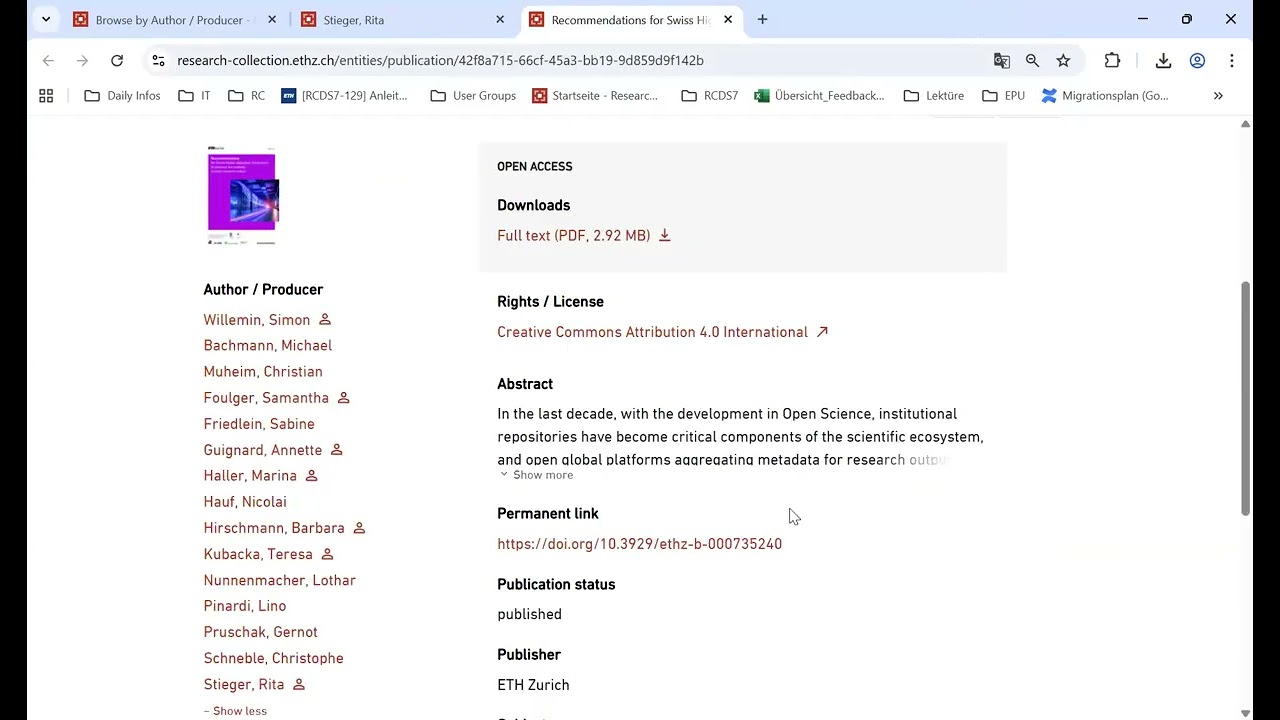 Coffee Lectures | Research Collection: Discover the new features