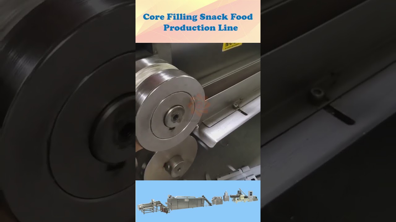 Puffed core filling snack food making extruder machine 