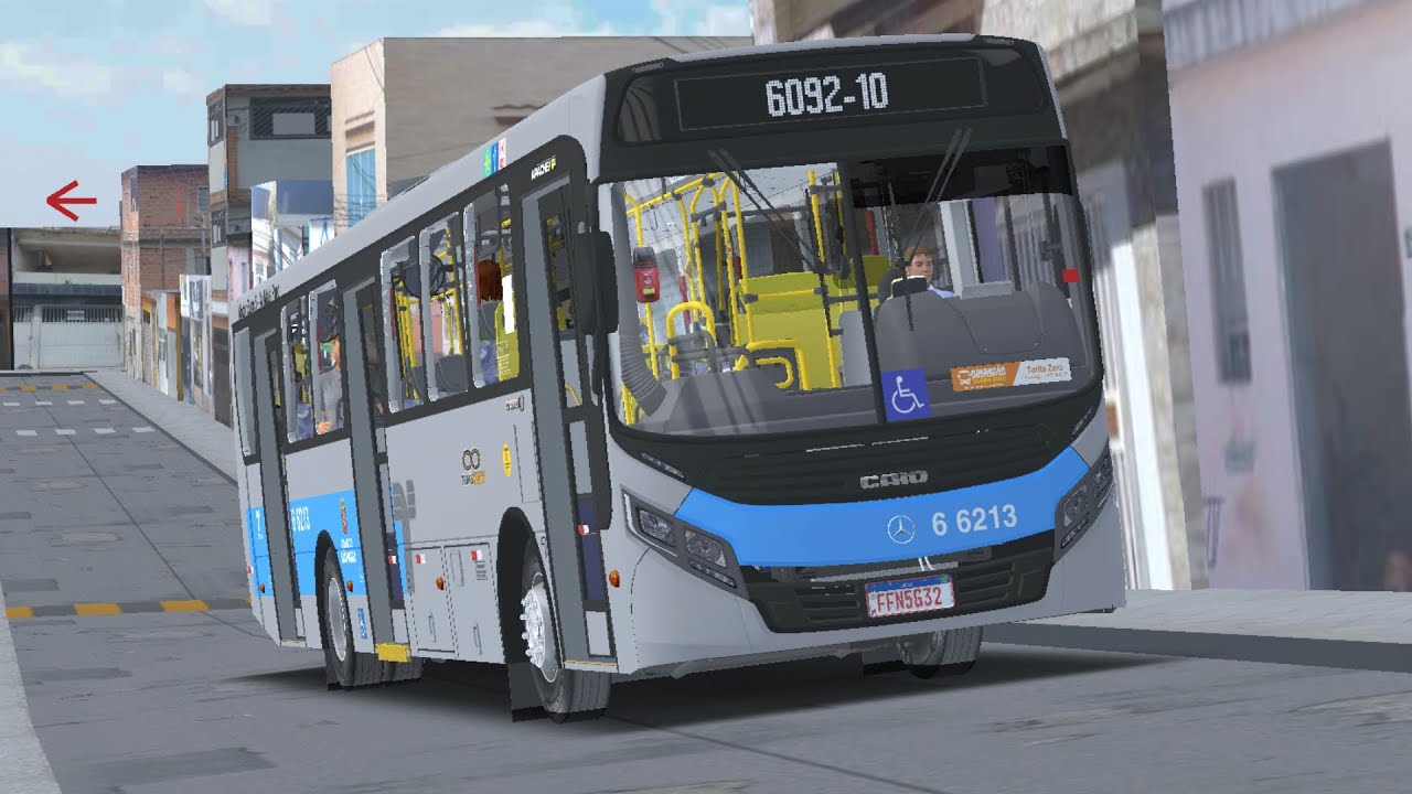🔵 PBSU | Mapa Grajaú city v2 | Linha 6092-10 | Ida | Caio Apache Vip IV Mercedes Benz OF-1724L 